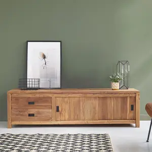 BOIS DESSUS BOIS DESSOUS CARGO  Meuble TV en teck recyclé massif 180 cm Berah Getah