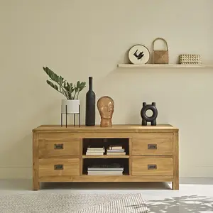 BOIS DESSUS BOIS DESSOUS BOSTON  Meuble TV en teck massif 120 cm Berah Getah