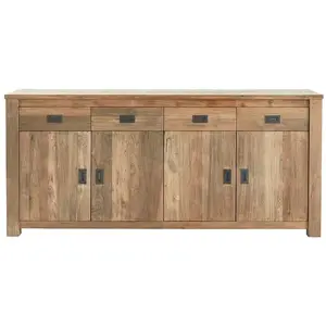 BOIS DESSUS BOIS DESSOUS CARGO Buffet en teck recyclé massif 200 cm Berah Getah pas cher