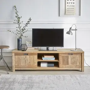 BOIS DESSUS BOIS DESSOUS CARGO  Meuble TV en teck recyclé massif 160 cm Berah Getah