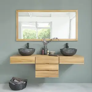 BOIS DESSUS BOIS DESSOUS MILAN  Meuble de salle de bain en teck massif 160 cm Berah GetahVendu parnature-et-decouvertes