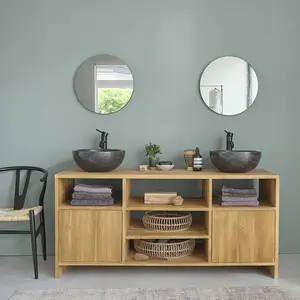 BOIS DESSUS BOIS DESSOUS NOA  Meuble de salle de bain en teck massif 160 cm Berah GetahVendu parnature-et-decouvertes