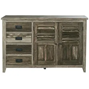 BOIS DESSUS BOIS DESSOUS VICTOR  Buffet en pin recyclé massif 140 cm Berah Getah pas cher