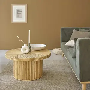BOIS DESSUS BOIS DESSOUS ALMA Table basse en canne de rotin ronde Berah Getah pas cher