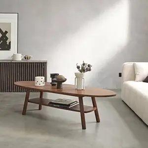 BOIS DESSUS BOIS DESSOUS MILO Table basse en mindi massif finition noyer Berah Getah pas cher