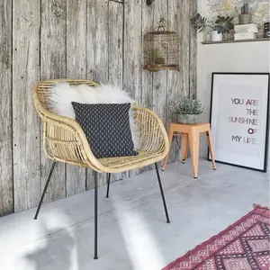 BOIS DESSUS BOIS DESSOUS BOHO  Fauteuil en rotin et métal Berah Getah