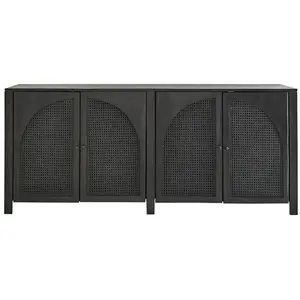 BOIS DESSUS BOIS DESSOUS ZULMA Buffet en manguier massif et cannage 175 cm Berah Getah pas cher