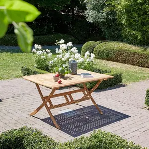 Berah Getah Table de jardin acacia 4 à 6 places pas cher
