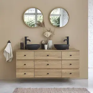 ERNEST  Meuble de salle de bain en bois de chêne 140 cm Berah GetahVendu parnature-et-decouvertes