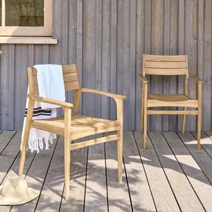 BOIS DESSUS BOIS DESSOUS APRIL Fauteuil de jardin en teck massif (lot de 2) Berah Getah pas cher