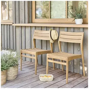 BOIS DESSUS BOIS DESSOUS APRIL  Chaise de jardin en teck massif Berah Getah pas cher
