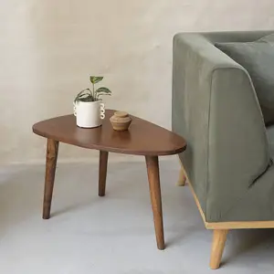 BOIS DESSUS BOIS DESSOUS BRUNE Table basse en mindi massif finition noyer 62 cm Berah Getah pas cher