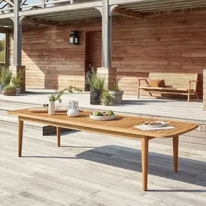 BOIS DESSUS BOIS DESSOUS Table de jardin en teck recyclé massif extensible 10/12 places pas cher