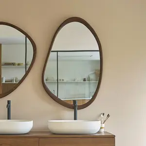 Comparateur de prix : BOIS DESSUS BOIS DESSOUS Berah Getah - Miroir organique en mindi massif finition noyer 60x90 cm