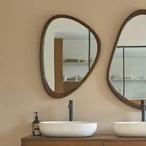 Comparateur de prix : BOIS DESSUS BOIS DESSOUS VINTAGE  Miroir organique en mindi massif finition noyer 75x60 cm Berah Getah
