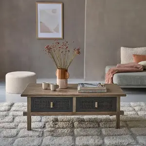 BOIS DESSUS BOIS DESSOUS JUNKO Table basse en pin massif recyclé Berah Getah pas cher