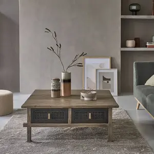 BOIS DESSUS BOIS DESSOUS JUNKO Table basse en pin massif recyclé Berah Getah pas cher