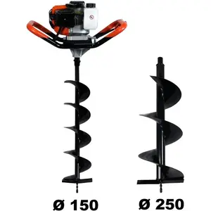 Comparateur de prix : Tarière thermique 52 cm3 GT GARDEN + mèches 150 et 250 mm