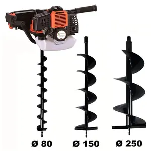 Comparateur de prix : GT GARDEN Tarière thermique 52 cm3 - 3 CV + lot de 3 mèches (80, 150 et 250 mm)
