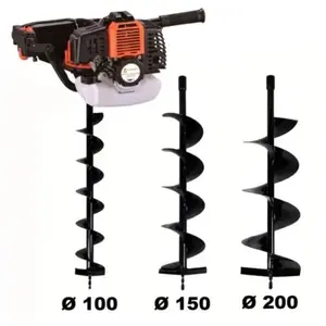 Comparateur de prix : GT GARDEN Tarière thermique 52 cm3 - 3 CV + lot de 3 mèches (100, 150 et 200 mm)