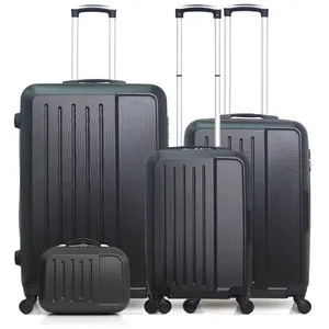 Hero - 3 Valises 4 roues Vesuvio-C 32/49/59/71 cm & Vanity noires T.U pas cher