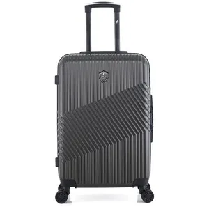 - valise weekend abs/pc peter 4 roues 65 cm - gris fonce pas cher