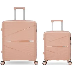Obago - 2 Valises Rigides Grand Format et Cabine Vela Rose Clair OS pas cher