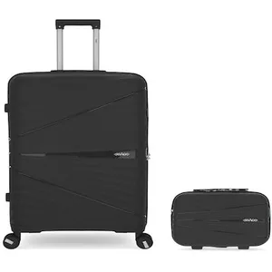 Obago - Valise Rigide Grand Format et Grand Vanity Vela Gris Foncé OS pas cher