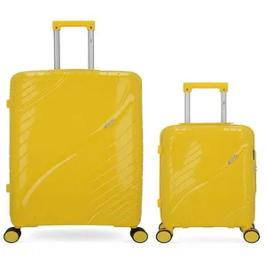 Obago - 2 Valises Rigides Grand Format et Cabine XS Lyra Jaunes OS pas cher