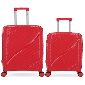 Obago - 2 Valises Rigides Taille Moyenne et Cabine Lyra Rouges OS pas cher