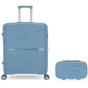 Obago - Valise Rigide Grand Format et Grand Vanity Vela Bleu Clair OS pas cher