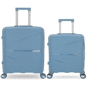 Obago - 2 Valises Rigides Taille Moyenne et Cabine Vela Bleu Clair OS pas cher