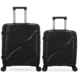 Obago - 2 Valises Rigides Taille Moyenne et Cabine Lyra Noires OS pas cher