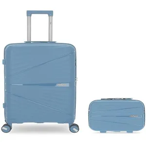 Obago - Valise Rigide Taille Moyenne et Grand Vanity Vela Bleu Clair O... pas cher