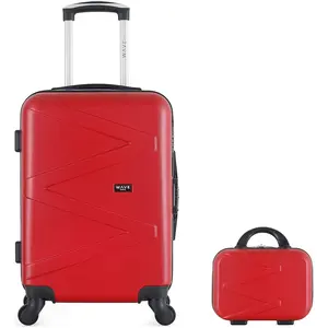 Wave Paris - Lot Valise cabine et Vanity Amazone bordeaux OS pas cher