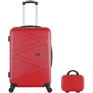 Wave Paris - Lot Valise weekend et Vanity Amazone bordeaux OS pas cher