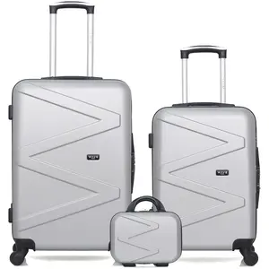 Wave Paris - Lot de 2 Valises weekend, cabine et Vanity Amazone grises... pas cher