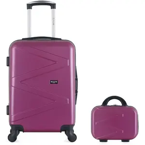 Wave Paris - Lot Valise cabine et Vanity Amazone prune OS pas cher