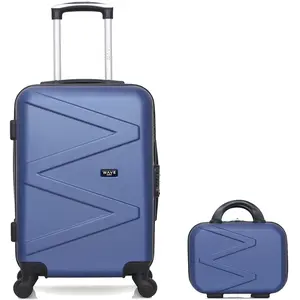 Wave Paris - Lot Valise cabine et Vanity Amazone marine OS pas cher