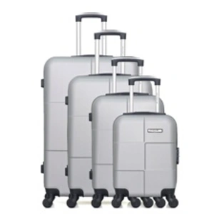 Bluestar - 4 Valises 4 roues Miami 75/65/55/46 cm argentées T.U pas cher