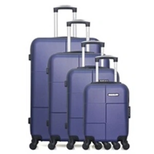 Bluestar - 4 Valises 4 roues simples Miami 75/65/55/46 cm bleu marine T.U pas cher