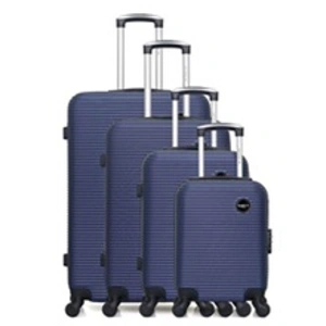 BLUESTAR - Set De 4 Valises LONDON-M 75 cm 4 Roues - marine pas cher