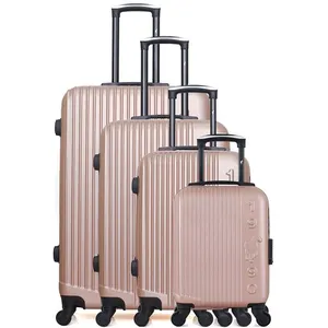 Set de 4 valises - GENTLEMAN FARMER - LIAM-M - 4 roues - Rose doré pas cher