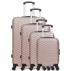 Comparateur de prix : Set de 4 valises - WAVE PARIS - LENA-M - 4 roues - Rose doré