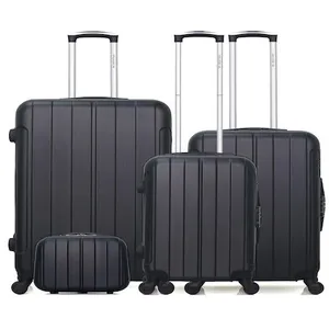 bluestar - set de 4 valises napoli-c 75 cm 4 roues - noir pas cher