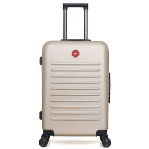 swiss kopper - valise weekend abs wil 4 roues 65 cm - beige