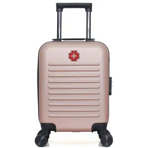 SWISS KOPPER - Valise Cabine XS WIL 4 Roues 46 cm - ROSE DORE pas cher