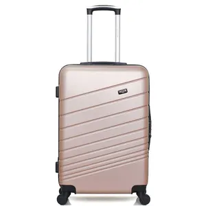 Wave Paris - valise weekend abs tigre 4 roues 65 cm - rose dore pas cher