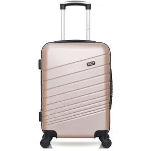 WAVE PARIS - Valise Cabine ABS TIGRE 4 Roues 55 cm - ROSE DORE pas cher