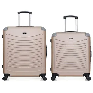 Wave Paris - lot de 2 valises grand format et week-end congo - beige pas cher